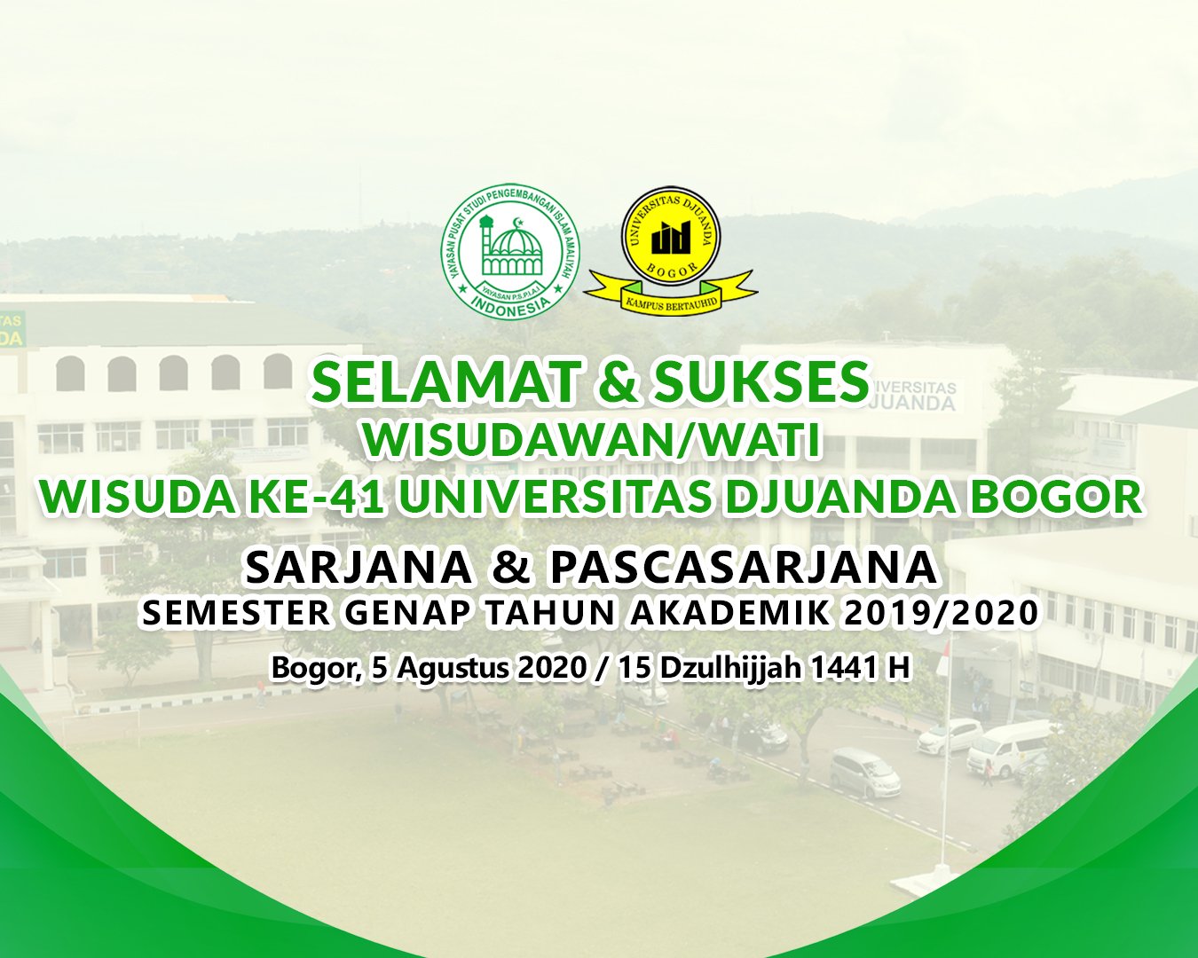 Selamat dan Sukses Wisudawan/wati ke-41 Universitas Djuanda Bogor