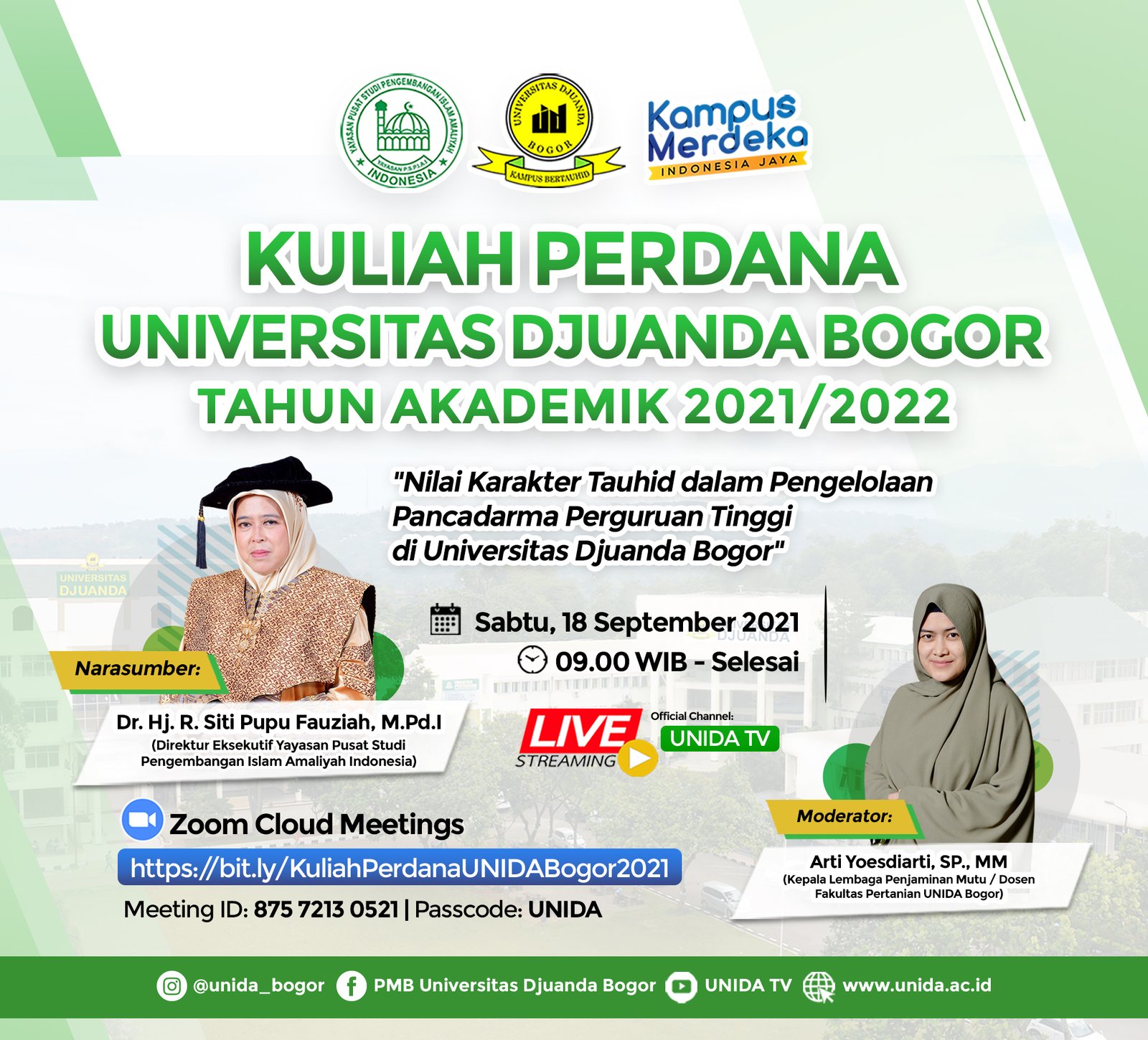 Kuliah Perdana Universitas Djuanda Bogor Tahun Akademik 2021/2022