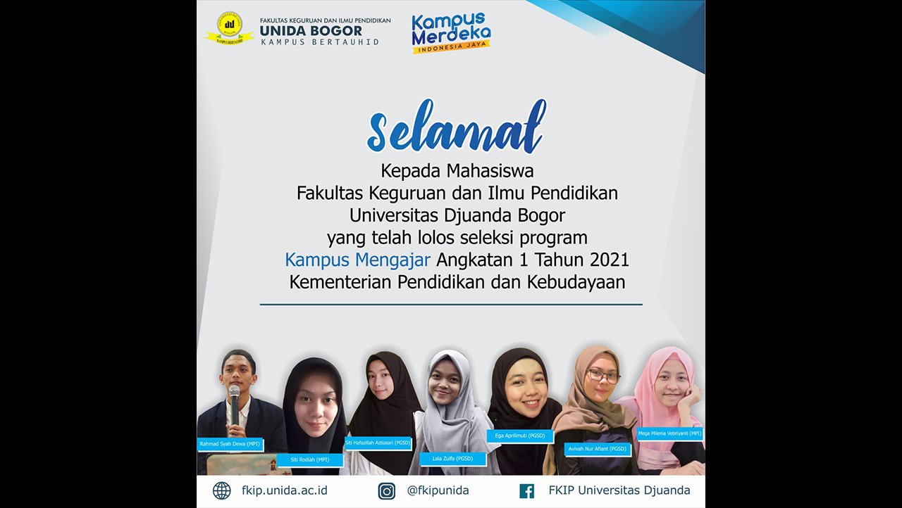 7 Mahasiswa FKIP UNIDA Bogor Lolos Seleksi Kampus Mengajar KEMENDIKBUD