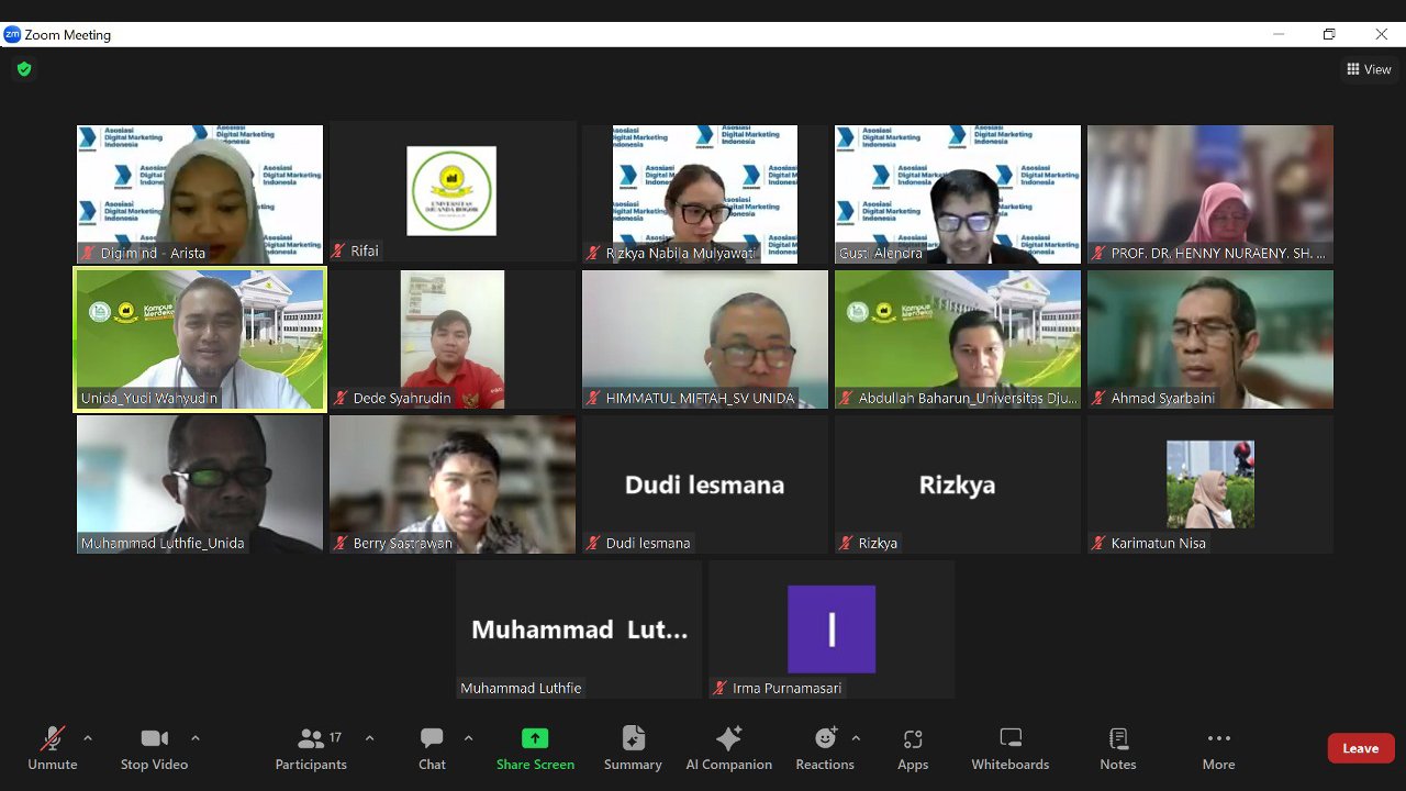 Kembangkan Kompetensi Mahasiswa dan Lulusan, UNIDA Adakan Audiensi dengan LSP Digital Marketing Indonesia