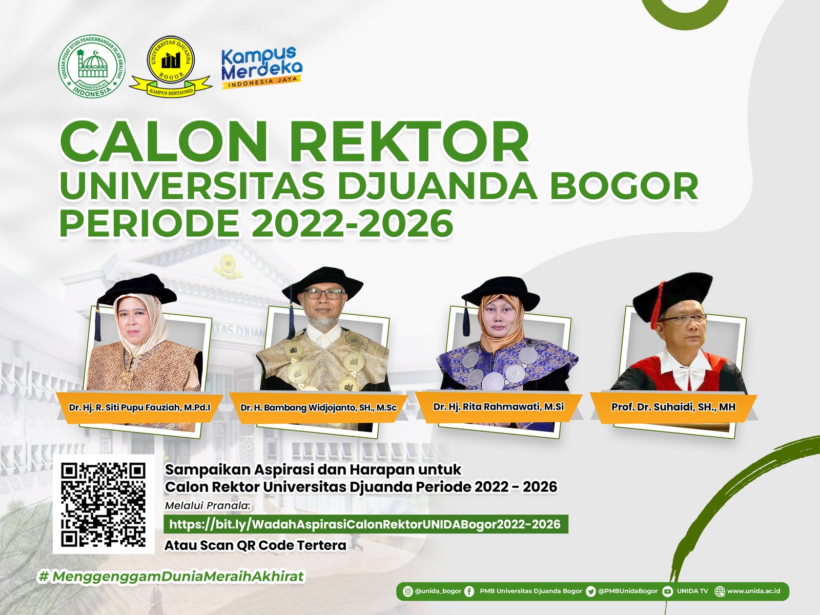 Wadah Aspirasi dan Harapan untuk Calon Rektor Universitas Djuanda Bogor Periode 2022-2026