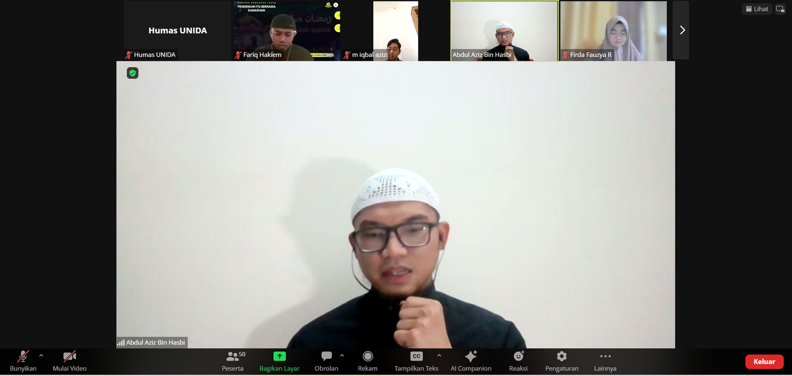 Warnai Ramadhan dengan Pendidikan, HIMA PBA FAIPG UNIDA Adakan Webinar